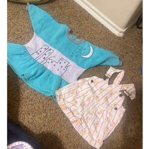 Vintage 90s baby girls lot 12M Absorba Sweatshirt Hush Puppies Overalls USA